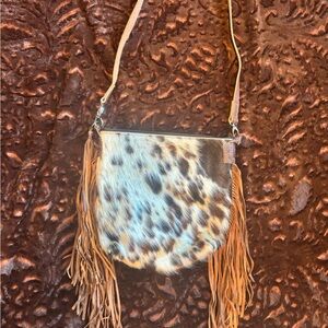Cow hide crossbody purse